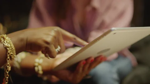 Hand of Fortune Teller Showing Natal Chart to Client on Tablet Stock Footage 247631201