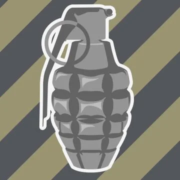 Hand fragmentation grenade - high-explosive shell Stock Illustration