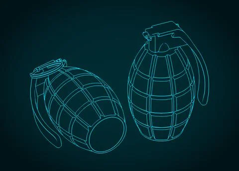 Hand fragmentation grenade Stock Illustration