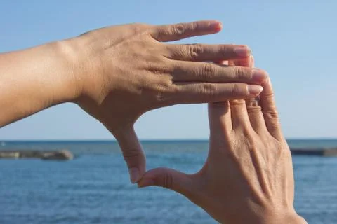 Hand Frame Foto stock