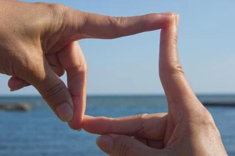 Hand Frame Foto stock