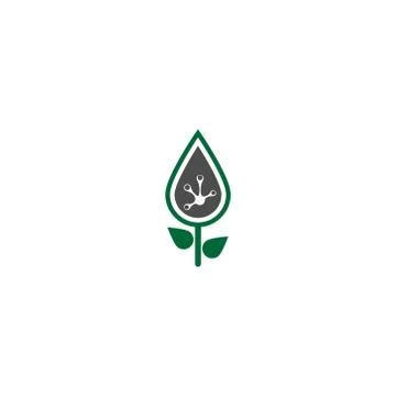 Hand frog print logo tree icon Stock Illustration