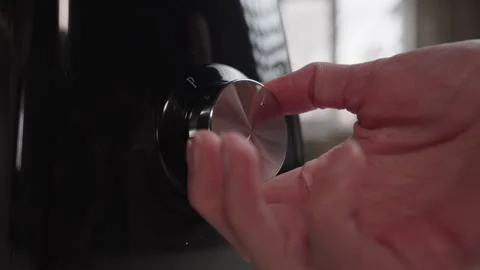 Hand Gently Turning Blender Dial to Off Position Close-Up Side View Stock Footage 331788192