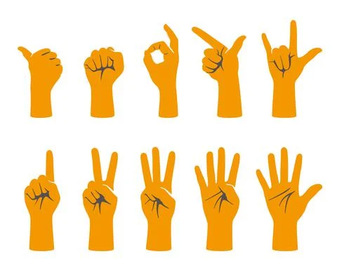 Hand gesticulate symbol set, vector illustration Stock-Illustration