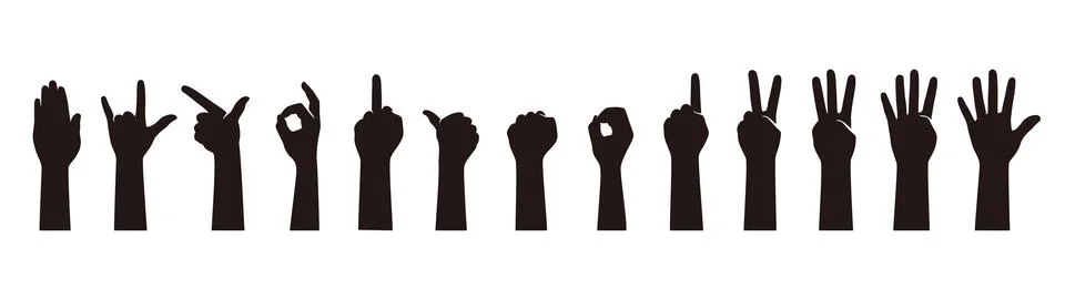 Hand gesticulate symbol set, vector illustration Stock Illustration