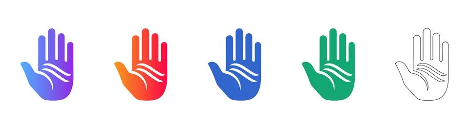 Hand Gesture and Sensitive Touch Icon Set Stock Illustration