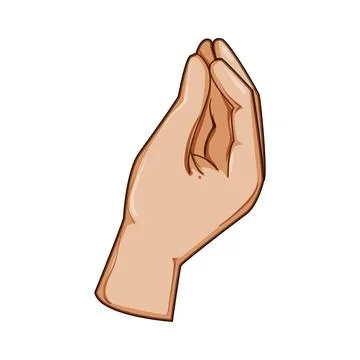 Hand gesture communicating query or disagreement Illustration