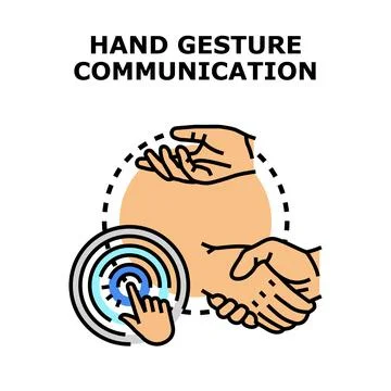 Hand gesture communication concept vector illustration Stock Illustration