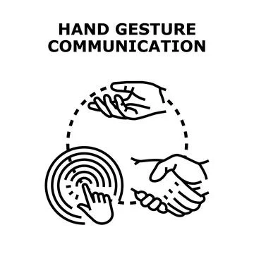 Hand gesture communication concept vector illustration Stock Illustration