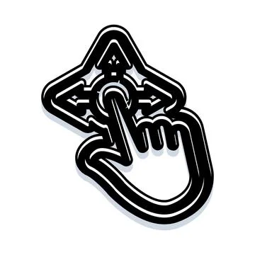 Hand gesture control user interface icon pointing Stock Illustration
