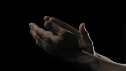  Hand Gesture in Darkness – Expressive Communication Stock Footage 306312621