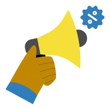 Hand gesture discount promotion illustration Иллюстрация