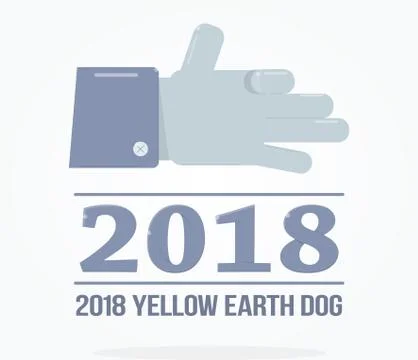 Hand gesture dog face. Modern symbol of the new year. Stock Illustration