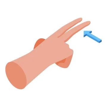 Hand gesture double tap showing up arrow symbol Illustrazione stock