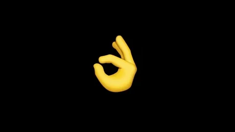 Hand gesture everything is fine on black background Video stock 329406591