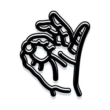 Hand gesture forming eye symbol and hamsa protection Stock Illustration