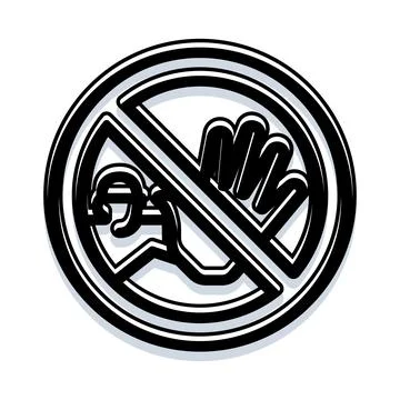 Hand gesture forming no touch or stop sign Stock Illustration