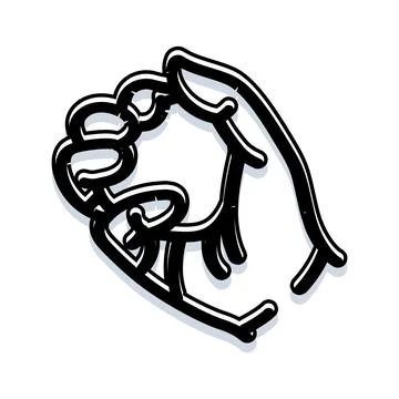 Hand gesture forming a zero or ok symbol Stock Illustration