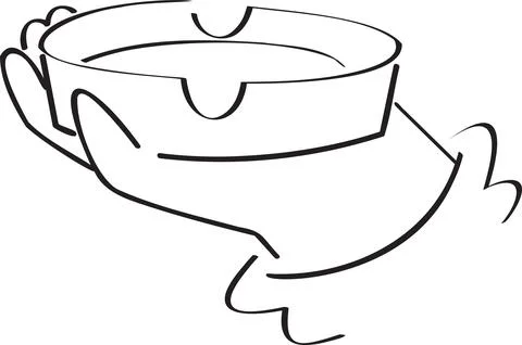 Hand gesture giving or presenting ashtray Stock Illustration