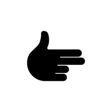Hand Gesture Gun Flat Vector Icon Stock Illustration