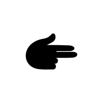Hand Gesture Gun Solid Flat Vector Icon Isolated on White Background 스톡 일러스트