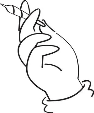 Hand gesture holding single cigarette Stock Illustration