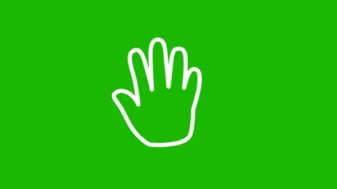Hand Gesture Icon Animation With Green Background Stock Footage 345694065