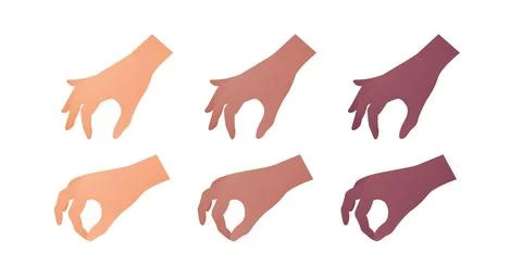 Hand gesture icon collection. Pick up by finger gesture. Stock Illustration