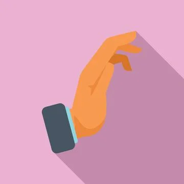 Hand gesture icon flat vector. Finger hold Stock Illustration