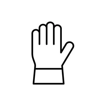 Hand Gesture Icon Illustration for Stop or Halt Sign Usage in Communication Stock Illustration