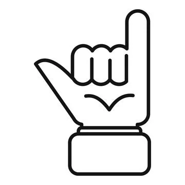 Hand gesture icon outline vector. Finger hold Stock Illustration