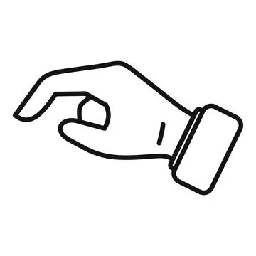 Hand gesture icon outline vector. Finger hold Stock Illustration