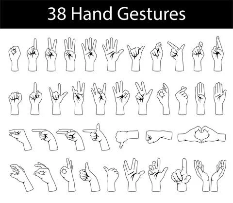 Hand gesture icon set, vector illustration Stock-Illustration