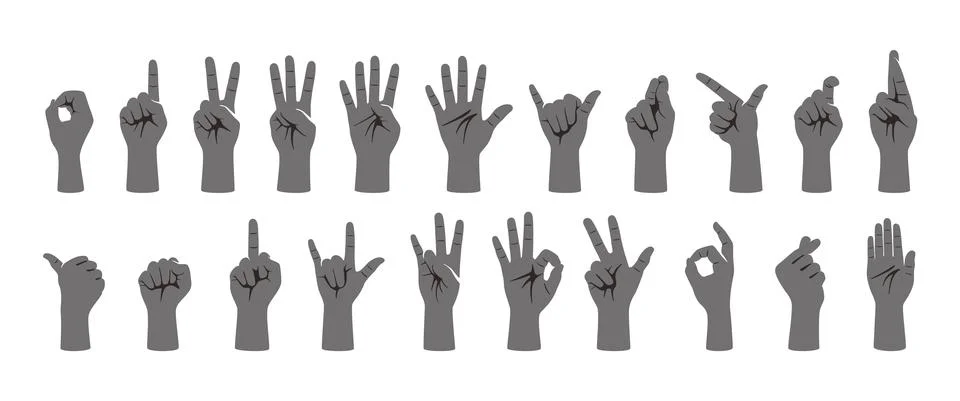 Hand gesture icon set, vector illustration Stock-Illustration