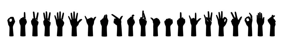 Hand gesture icon set, vector illustration Stock Illustration