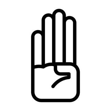 Hand gesture icon showing peace sign for presentation and user interface design Stock Illustration