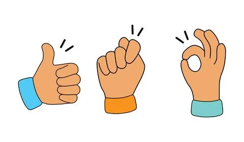 Hand Gesture Icon. Simple Minimal Vector Hand Sign Symbol Illustrazione stock