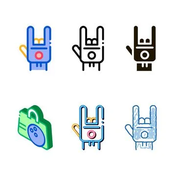 Hand gesture icon vector styles outline Stock Illustration