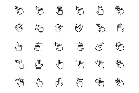 Hand Gesture Icons Stock Illustration