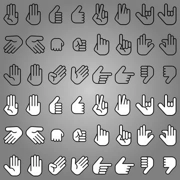 Hand gesture icons Illustrazione stock