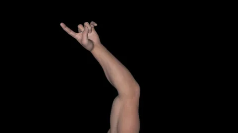 Hand Gesture - Index Finger In - White Male - 1 - Loop + Alpha channel Stock Footage