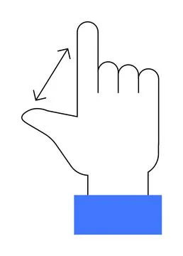 Hand Gesture Indicating a Vertical Pinch-to-Zoom Gesture with Directional Arr Illustrazione stock