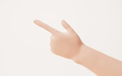 Hand gesture isolated on white background, 3d rendering. Stock Illustration