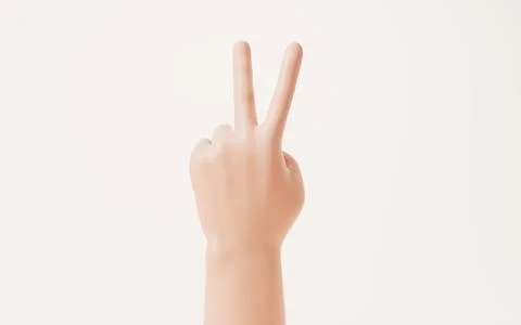 Hand gesture isolated on white background, 3d rendering. Stock Illustration