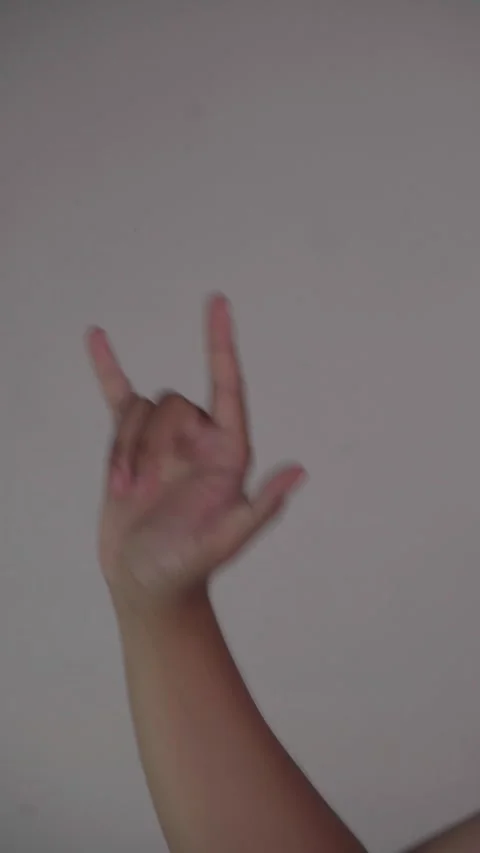 Hand Gesture, metal style Stock Footage 313250615