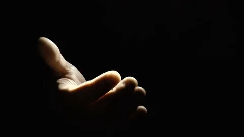 Hand gesture in the night Stock Footage 80855882