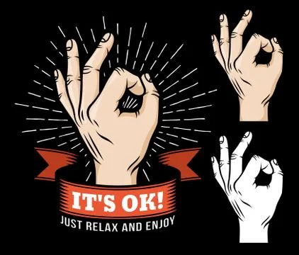 	Hand gesture OK, everything is fine Stock-Illustration