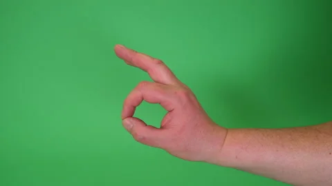Hand gesture ok on Green screen Chromakey pt 2 of 2 Stock Footage 194747532