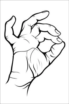 Hand gesture - Okay Stock Illustration