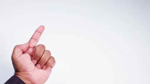 Hand Gesture One Pointer Finger 스톡 동영상 248701052